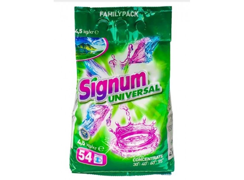 Стиральный порошок Signum Universal 4,5 кг, п/е (97-120) Стиральный порошок Signum Universal 4,5 кг, п/е (97-120)